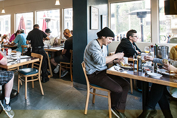 Patrons dining in Breakfast Bar